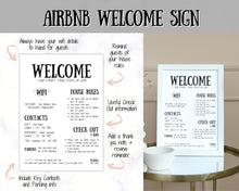 Load image into Gallery viewer, Airbnb Host BUNDLE | Editable Airbnb Signs, Welcome Book Template, Cleaning checklist, Business Tracker Spreadsheet | Farmhouse
