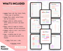 Load image into Gallery viewer, UNDATED Ultimate Digital Life Planner | GoodNotes Digital iPad Fitness, Budget, Wellness, Goals Planner | Pastel Rainbow

