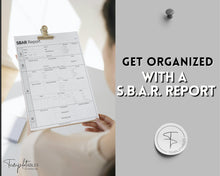 Load image into Gallery viewer, SBAR Nurse Brain Report Sheet | ICU Nurse Report, RN Nursing, New Grad, Patient Assessment, Printable Template | Mono
