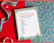 Load image into Gallery viewer, Christmas Finish My Phrase Game | Holiday Xmas Party Game Printables for the Family | Green
