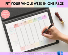 Load image into Gallery viewer, Weekly Hourly Planner - EDITABLE Weekly Schedule &amp; Daily Planner | Colorful Undated Planner, 2023 Weekly Organizer, To Do List Printable | Pastel Rainbow
