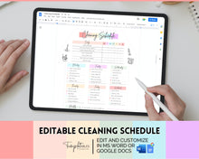 Load image into Gallery viewer, Editable House Shape Cleaning Schedule &amp; Housekeeping Checklist for House Chores | Pastel Rainbow
