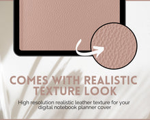 Load image into Gallery viewer, 35 Digital Planner Notebook Covers | Digital Journal Covers for GoodNotes &amp; iPad | Leather Texture Brown
