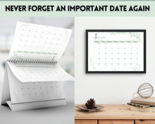 Load image into Gallery viewer, 2023 Monthly Calendar Printable | 12 Month Desk Calendar Planner | Landscape Green
