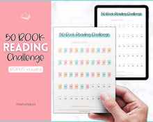 Load image into Gallery viewer, 50 Book Challenge Printable | Reading Challenge BUNDLE, Adult &amp; Kids Reading Log &amp; Book Tracker | Sky Colorful
