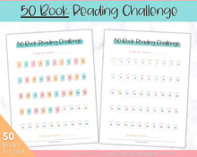 Load image into Gallery viewer, 50 Book Challenge Printable | Reading Challenge BUNDLE, Adult &amp; Kids Reading Log &amp; Book Tracker | Sky Colorful

