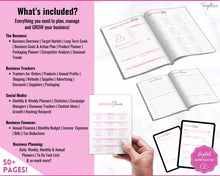 Load image into Gallery viewer, Small Business Planner Printable BUNDLE | Ultimate Business Tracker for Entrepreneur &amp; Business Owners | Brit Pink
