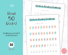 Load image into Gallery viewer, 50 Book Challenge Printable | Reading Challenge BUNDLE, Adult &amp; Kids Reading Log &amp; Book Tracker | Sky Colorful
