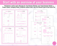 Load image into Gallery viewer, Small Business Planner Printable BUNDLE | Ultimate Business Tracker for Entrepreneur &amp; Business Owners | Brit Pink
