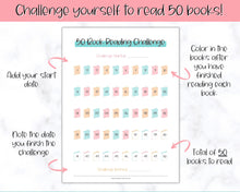 Load image into Gallery viewer, 50 Book Challenge Printable | Reading Challenge BUNDLE, Adult &amp; Kids Reading Log &amp; Book Tracker | Sky Colorful
