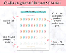 Load image into Gallery viewer, 50 Book Challenge Printable | Reading Challenge BUNDLE, Adult &amp; Kids Reading Log &amp; Book Tracker | Sky Colorful

