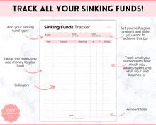 Load image into Gallery viewer, Sinking Funds Tracker BUNDLE | Printable Savings, Budget &amp; Finance Trackers | Pink
