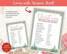 Load image into Gallery viewer, Christmas Around the World Game | Holiday Xmas Party Game Printables for the Family | Green
