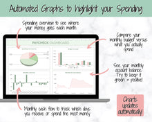 Load image into Gallery viewer, Budget by Paycheck Google Sheets Spreadsheet | Biweekly Zero Based Budget Tracker | Green
