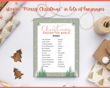 Load image into Gallery viewer, Christmas Around the World Game | Holiday Xmas Party Game Printables for the Family | Green
