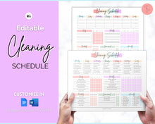 Load image into Gallery viewer, Editable Cleaning Schedule &amp; Housekeeping Checklist for House Chores | Pastel Rainbow Bundle
