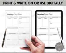 Load image into Gallery viewer, Nursing Care Plan Template Printable | Nursing School Notes Assessment, Student Study Guide &amp; Cheat Sheet | Mono
