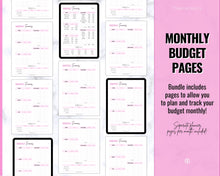 Load image into Gallery viewer, Finance Planner BUNDLE | Budget Planner Templates, Financial Savings Tracker Printables, Monthly Debt, Bill, Spending, Expenses Tracker | Brit Pink
