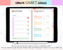 Load image into Gallery viewer, Digital GOAL Planner | GoodNotes Goals Tracker, SMART Goal Setting, Vision Board, UNDATED iPad Goal Journal | Pastel Rainbow
