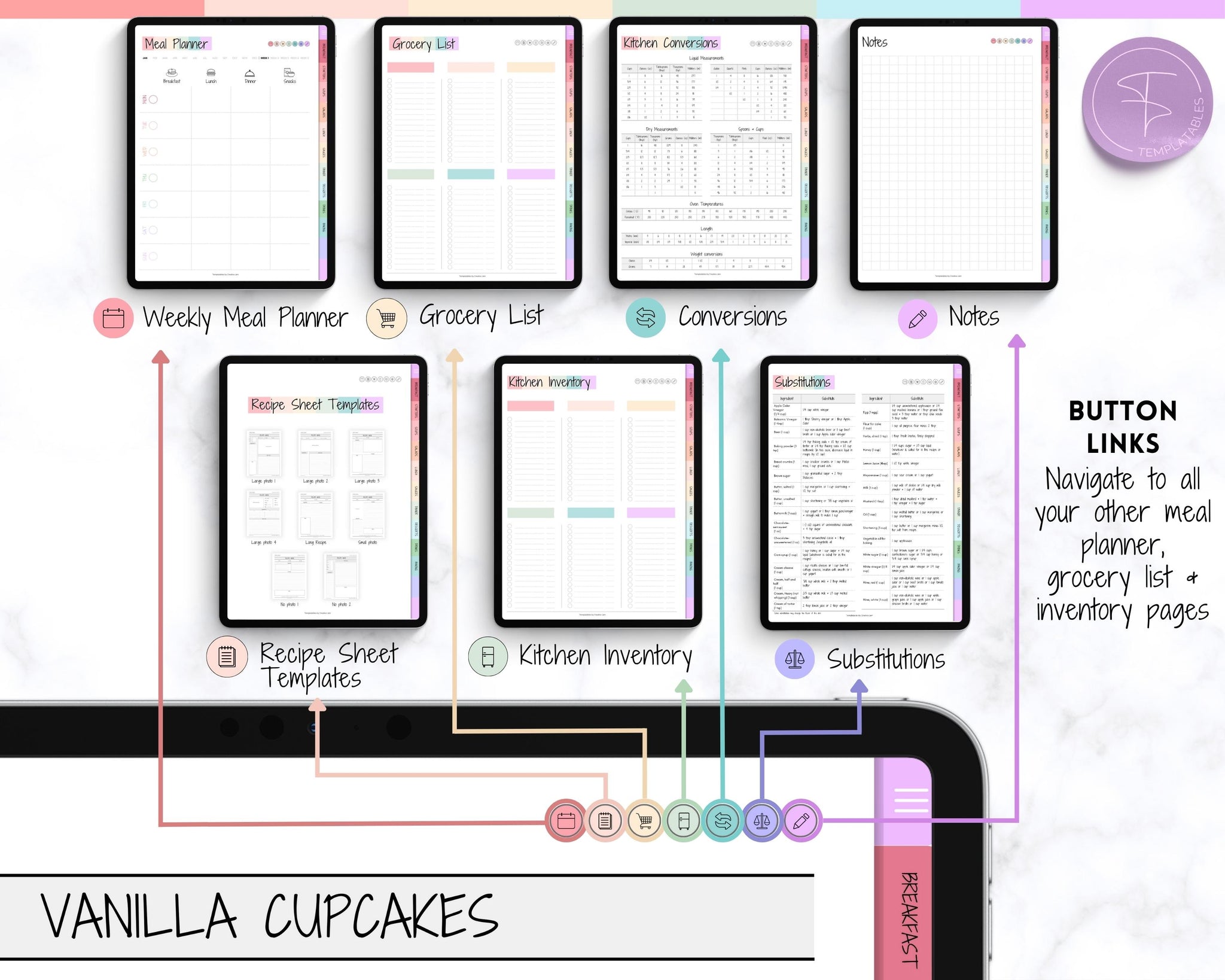 Digital Recipe Book, Goodnotes template, Vertical Planner Digital Planner  for iPad, Notability Planner, Recipe Book Template, Recipe Planner