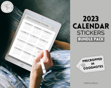 Load image into Gallery viewer, 2023 Digital Calendar Stickers for iPad | GoodNotes &amp; Notability Sticky Notes, Mini Calendar Digital Planner Stickers, Transparent PNGs | Mono
