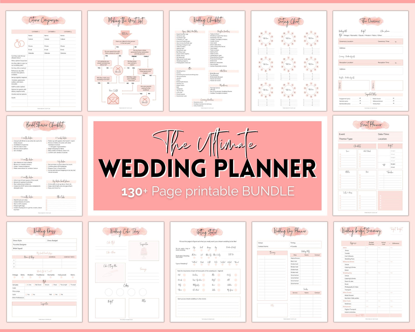 wedding-planner-printable-bundle-wedding-checklist-budget-planner for Free Wedding Planner Checklist Printable Wedding Planner Printable BUNDLE | Wedding Checklist, Budget, Planner for Free Wedding Planner Checklist Printable