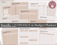Load image into Gallery viewer, Ultimate PLANNER BUNDLE | Printable Goal Planner, Finances &amp; Budget Planner, Fitness Planner, Self Care Journal, Life Planner | Lux
