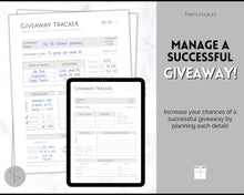 Load image into Gallery viewer, Social Media Giveaway Printable Template | Small Business Flyer | Influencer Marketing Content | Mono
