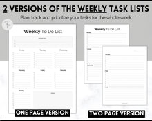 Load image into Gallery viewer, EDITABLE Brain Dump Template BUNDLE | To Do List Printable, ADHD Work Productivity Planner | Mono
