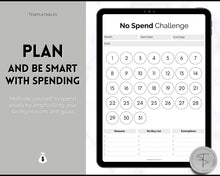 Load image into Gallery viewer, No Spend Challenge BUNDLE | Printable 30 day, 60 day, 90 day Savings Challenge &amp; Monthly Spending Tracker | Mono
