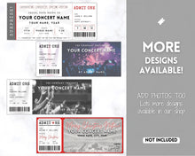 Load image into Gallery viewer, BIRTHDAY Concert Ticket Template | EDITABLE Surprise Getaway gift for Musical Events &amp; Theatre Shows
