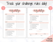 Load image into Gallery viewer, 30 Day Habit Tracker Printable | EDITABLE 30 Day Self Care Fitness Challenge | Pink
