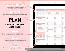 Load image into Gallery viewer, Weekly Hourly Planner Spreadsheet | EDITABLE Google Sheets Daily Schedule, Organizer &amp; To Do List | Red
