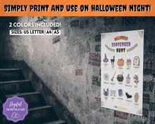 Load image into Gallery viewer, Kids Halloween Scavenger Hunt Printable Party Game | Halloween Treasure Hunt, Trick or Treat Alternative Activites
