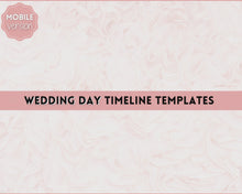 Load and play video in Gallery viewer, Wedding Day Timeline Template | EDITABLE Order of Events, Wedding Schedule, Wedding Itinerary Template | Pink Handwritten
