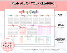 Load image into Gallery viewer, Editable Cleaning Schedule &amp; Housekeeping Checklist for House Chores | Pastel Rainbow Bundle
