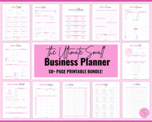 Load image into Gallery viewer, Small Business Planner Printable BUNDLE | Ultimate Business Tracker for Entrepreneur &amp; Business Owners | Brit Pink
