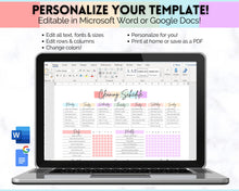 Load image into Gallery viewer, Editable Cleaning Schedule &amp; Housekeeping Checklist for House Chores | Pastel Rainbow Bundle
