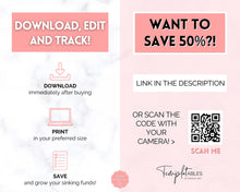 Load image into Gallery viewer, Sinking Funds Tracker BUNDLE | Printable Savings, Budget &amp; Finance Trackers | Pink
