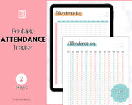 Attendance Tracker Sheet | Printable Attendance Record Log for Students | Colorful Sky