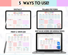 Load image into Gallery viewer, Editable Cleaning Schedule &amp; Housekeeping Checklist for House Chores | Pastel Rainbow Bundle
