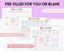 Load image into Gallery viewer, Editable Cleaning Schedule &amp; Housekeeping Checklist for House Chores | Pastel Rainbow Bundle
