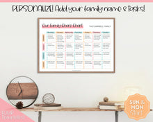 Load image into Gallery viewer, Family Chore Chart Printable | Editable Family Planner Schedule for Kids &amp; Adults | Sky Colorful
