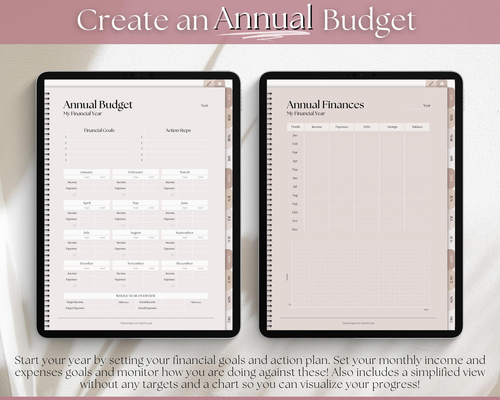 Digital Budget Planner - Undated Monthly Budget Planner - Honed The Brand