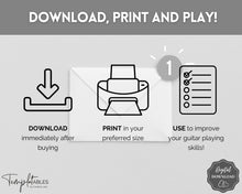 Load image into Gallery viewer, Guitar Practice Sheet BUNDLE | Printable Blank Guitar Chord Sheets, Fretboard, Tab Paper, Sheet Music, Tablature Chart
