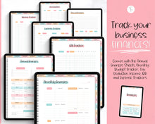 Load image into Gallery viewer, Digital Small Business Planner | GoodNotes Undated Digital Trackers for Entrepreneurs | Social Media, Finance Planner | Colorful Sky
