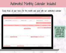 Load image into Gallery viewer, Editable To Do List &amp; Task List Tracker Spreadsheet | Google Sheets, Monthly Calendar Planner | Pink

