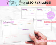 Load image into Gallery viewer, Pharmacology Nursing Template Printable | Pharmacology Study Guide, Notes &amp; Flash Cards | Pastel Rainbow
