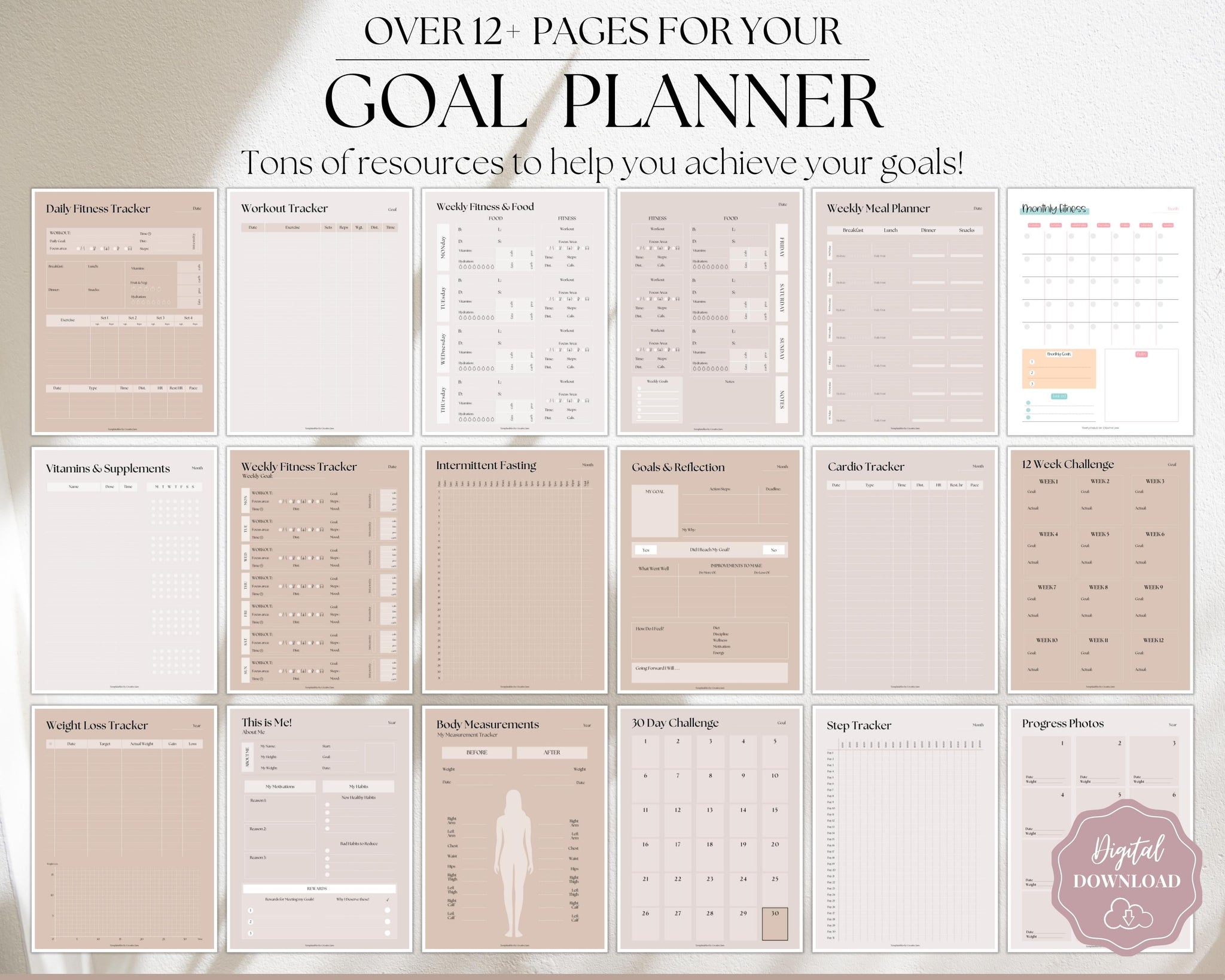 2023 Goal Planner BUNDLE | SMART Goal Setting Kit, Vision Board | Lux