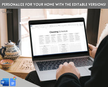 Load image into Gallery viewer, Editable Cleaning Schedule &amp; Housekeeping Checklist for House Chores | Mono Bundle
